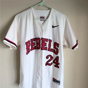Nike White Jersey with Red and Black Patch